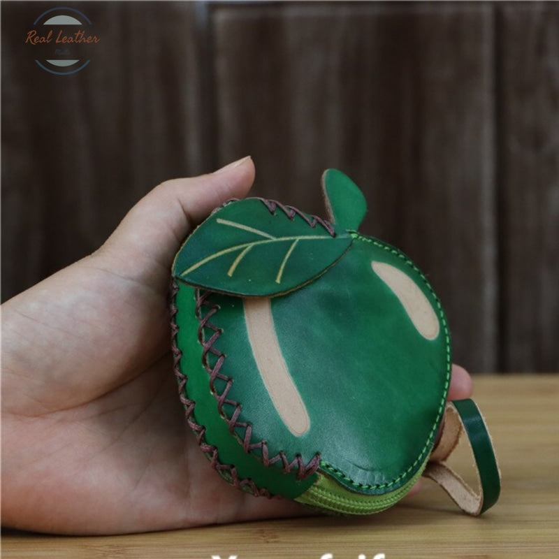 Genuine Leather Apple Coin Purse