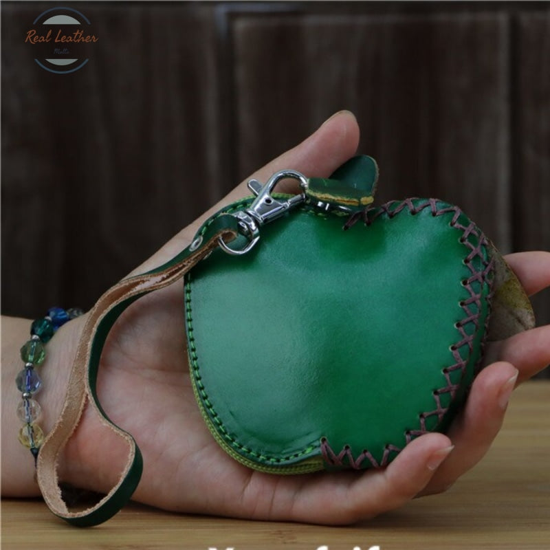Genuine Leather Apple Coin Purse