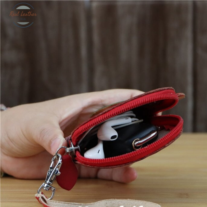 Genuine Leather Apple Coin Purse