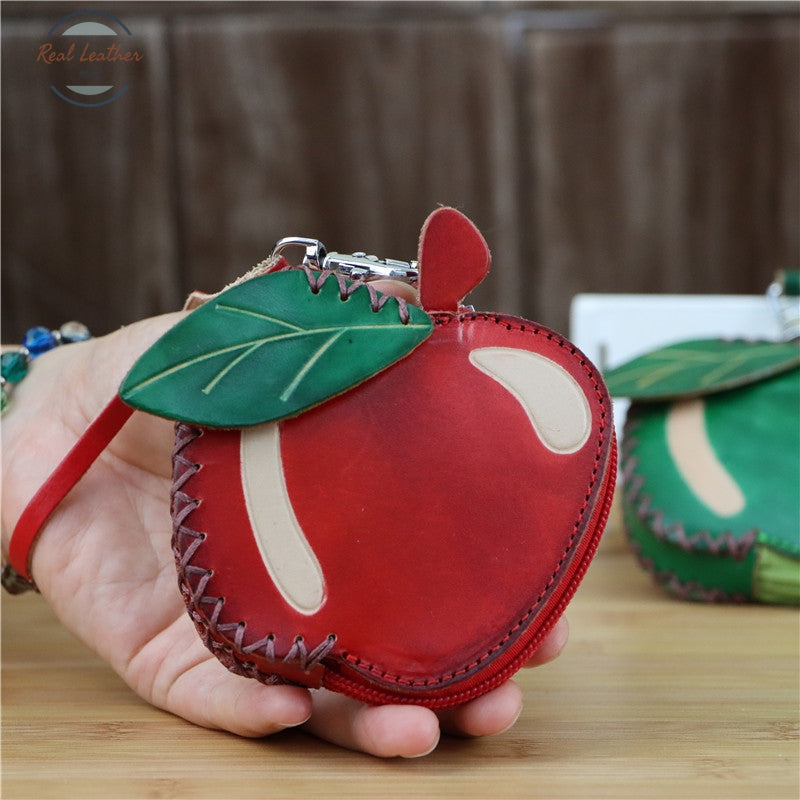Genuine Leather Apple Coin Purse