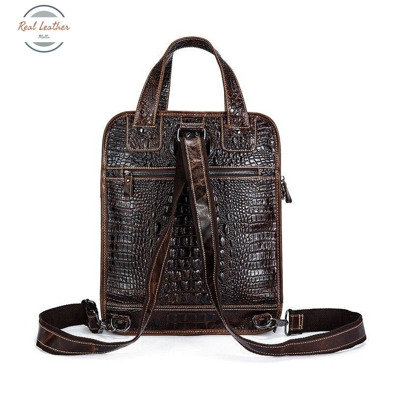 Genuine Leather Backpack - Crocodile Bags