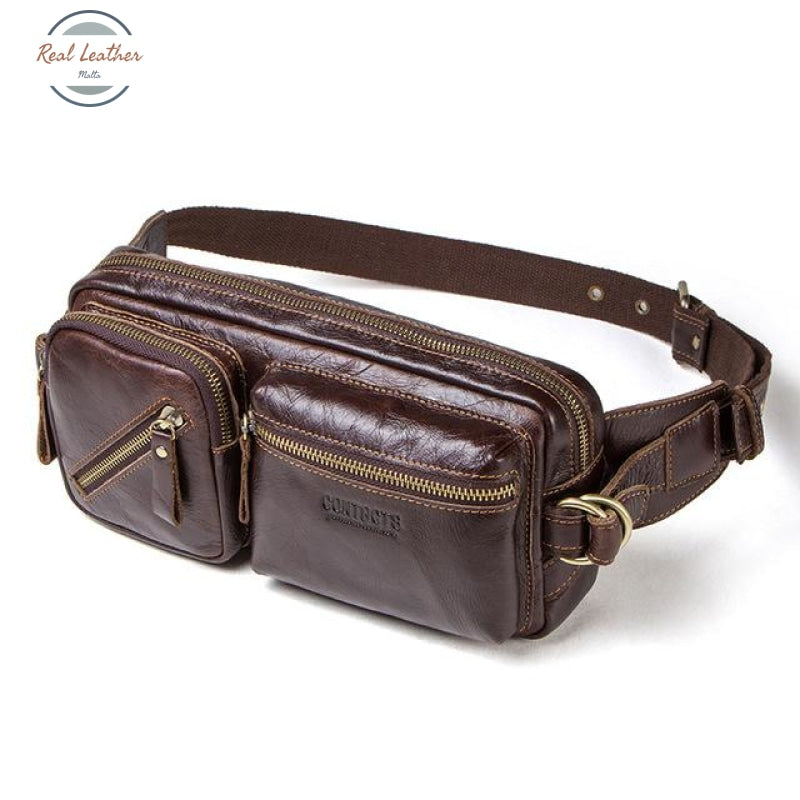 Genuine Leather Belt Bag Coffee Bags