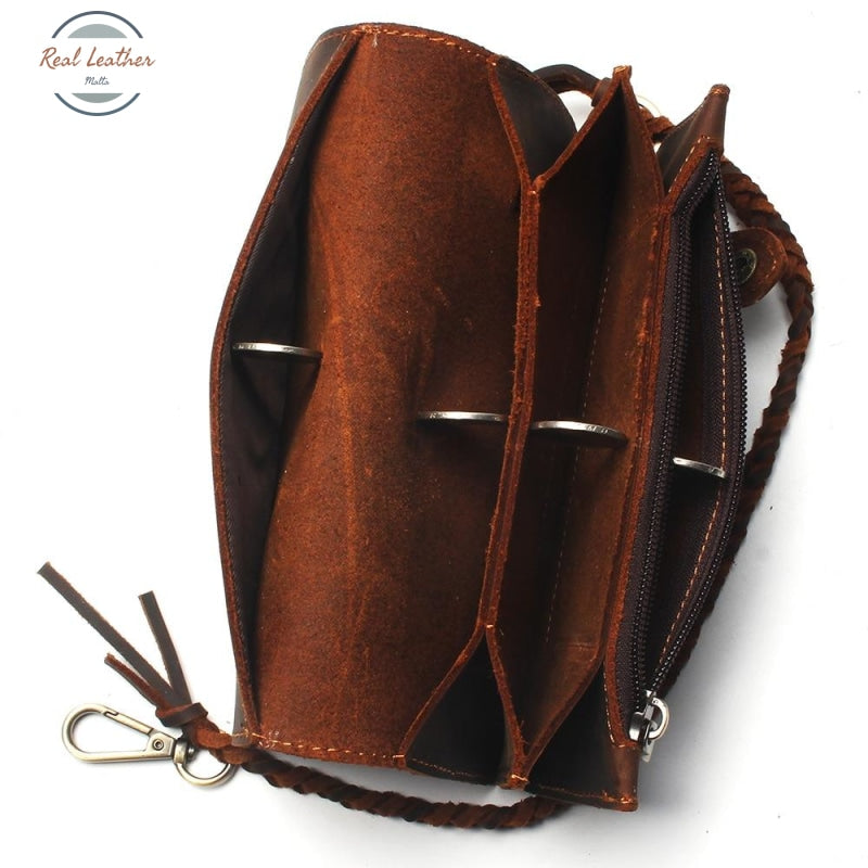 Genuine Leather Bi-Fold Clutch