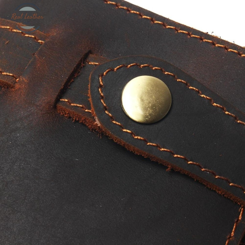 Genuine Leather Bi-Fold Clutch