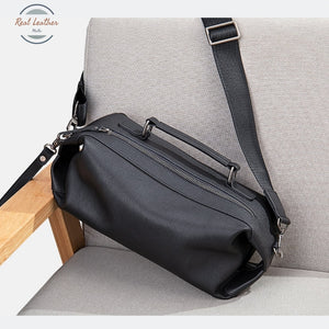 Genuine Leather Black Casual Crossbody Bag Bags