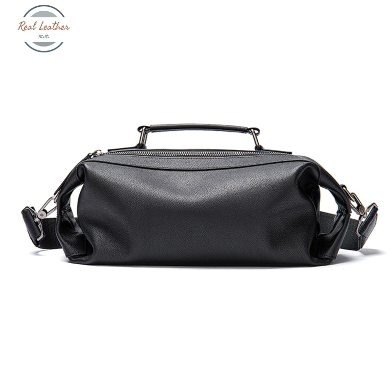 Genuine Leather Black Casual Crossbody Bag Bags