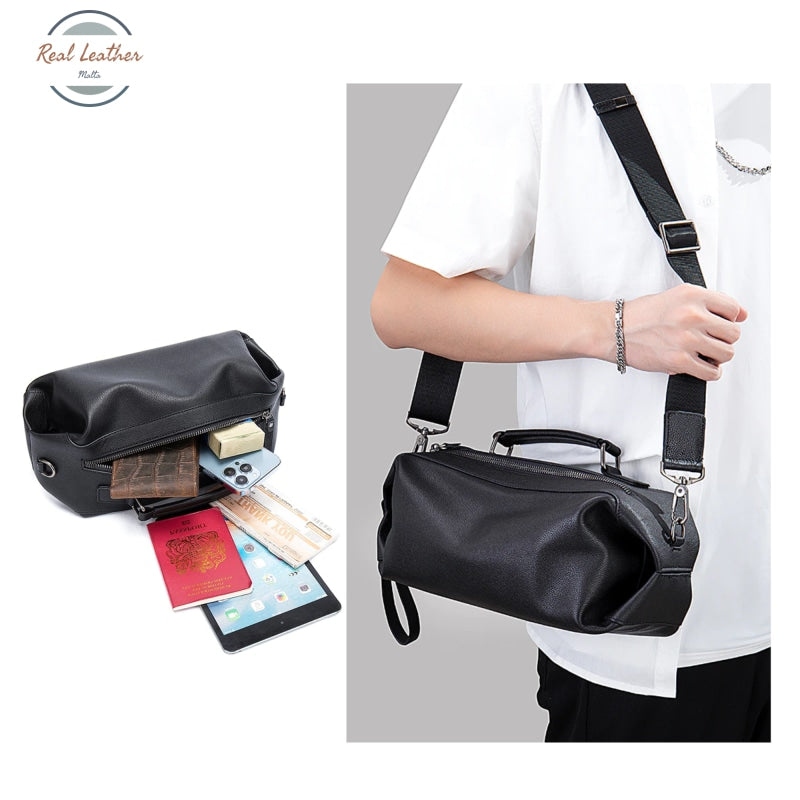 Genuine Leather Black Casual Crossbody Bag Bags