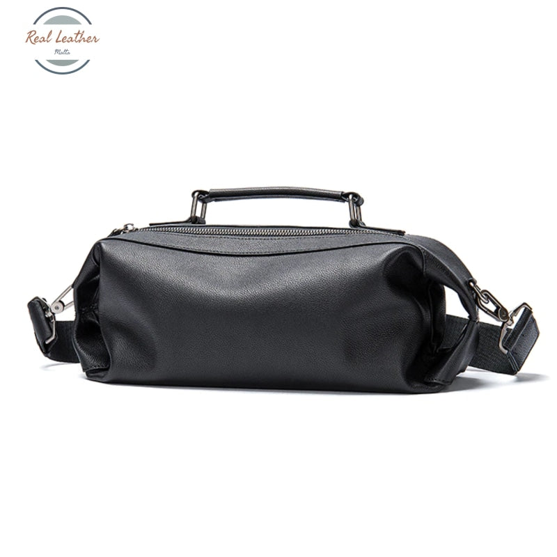Genuine Leather Black Casual Crossbody Bag Bags
