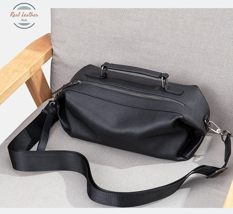 Genuine Leather Black Casual Crossbody Bag Bags