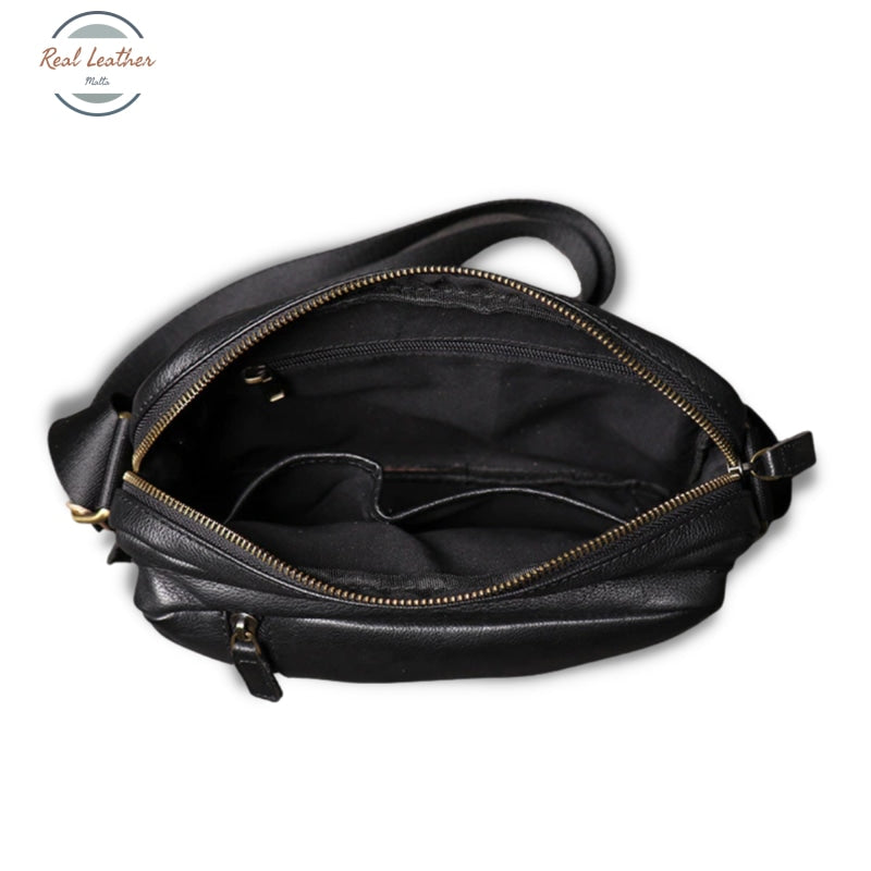 Genuine Leather Black Casual Shoulder Bag