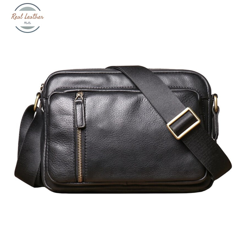Genuine Leather Black Casual Shoulder Bag