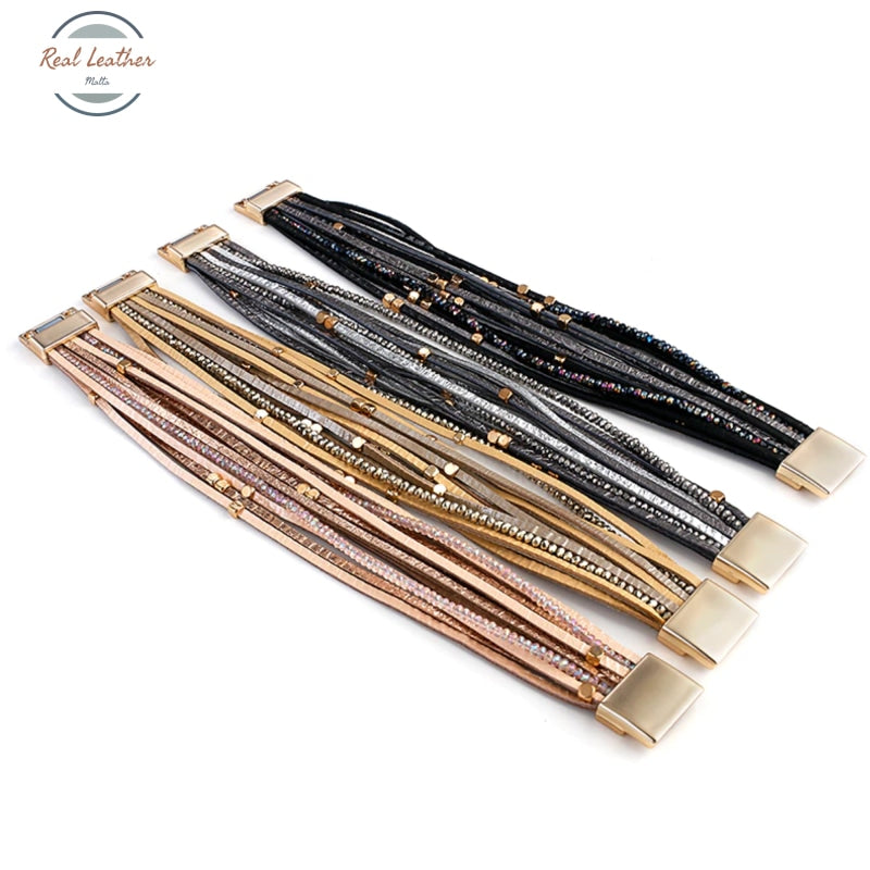 Genuine Leather Boho Multilayer Bracelets For Women
