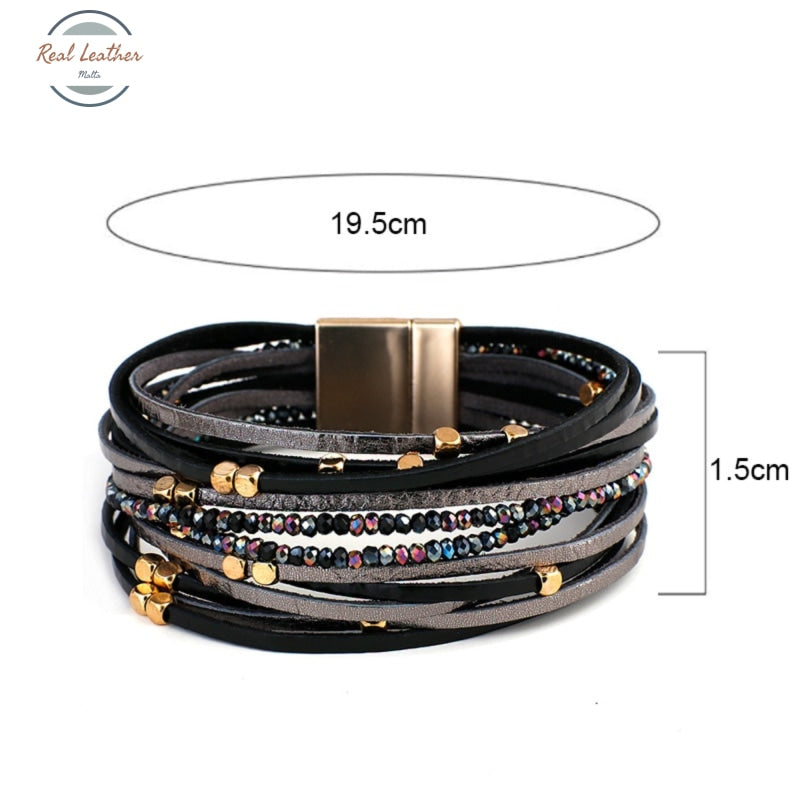 Genuine Leather Boho Multilayer Bracelets For Women