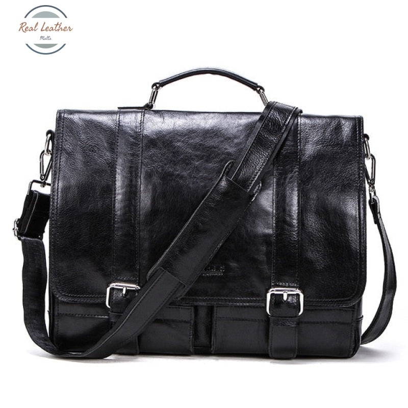 Genuine Leather Briefcase Black Briefcases