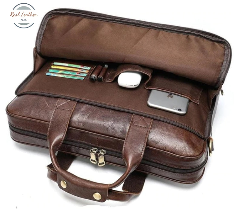 Genuine Leather Laptop Bag For 15.6 Inch