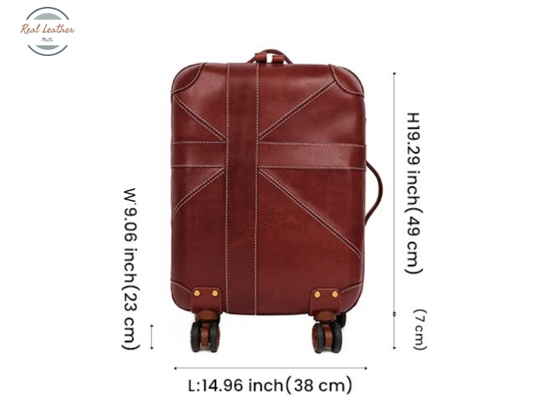 Genuine Leather Cabin Size Luggage Bag & Bags