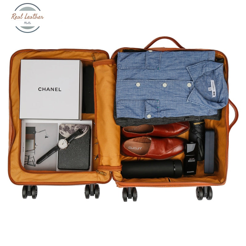 Genuine Leather Cabin Size Luggage Bag & Bags