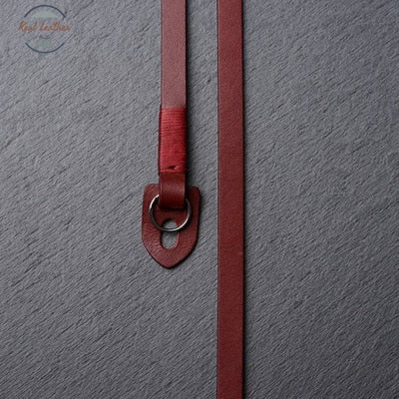 Genuine Leather Camera Strap Red