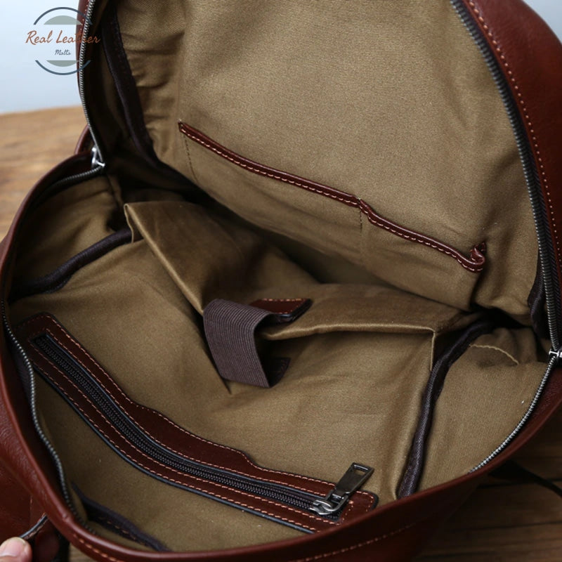Genuine Leather Casual Backpack