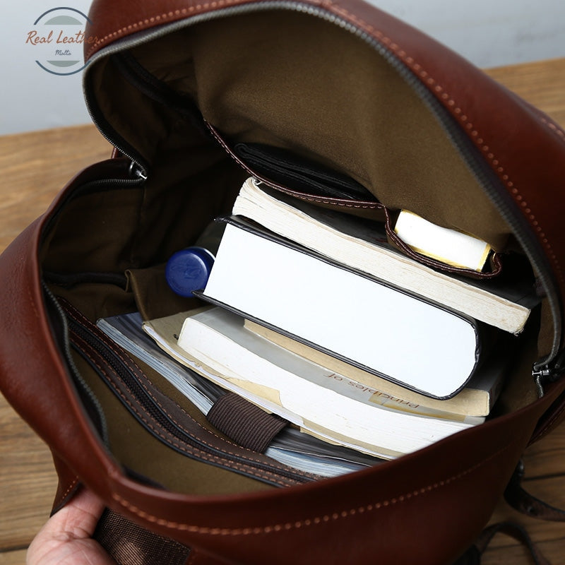 Genuine Leather Casual Backpack