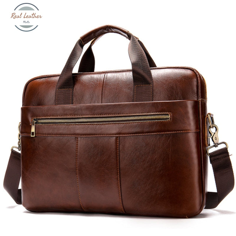 Genuine Leather Casual Briefcase / Laptop Bag