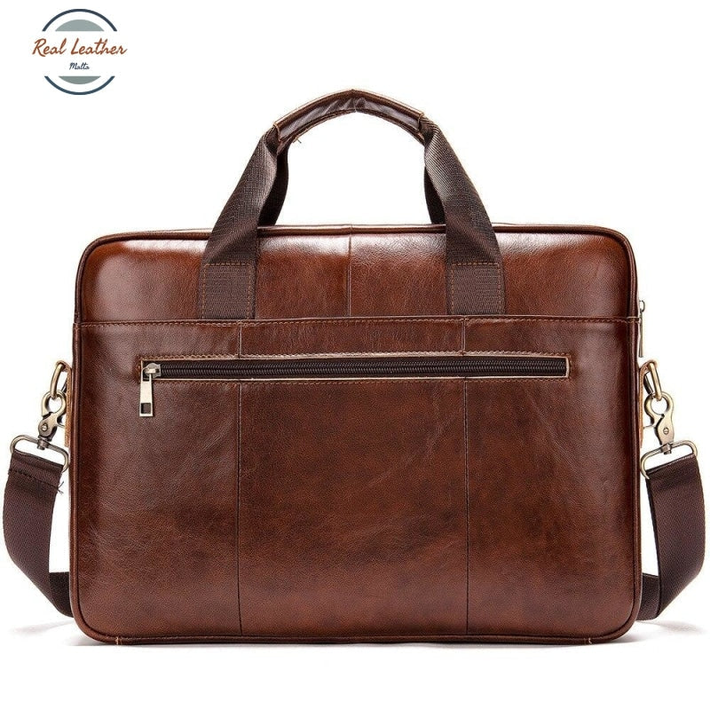 Genuine Leather Casual Briefcase / Laptop Bag
