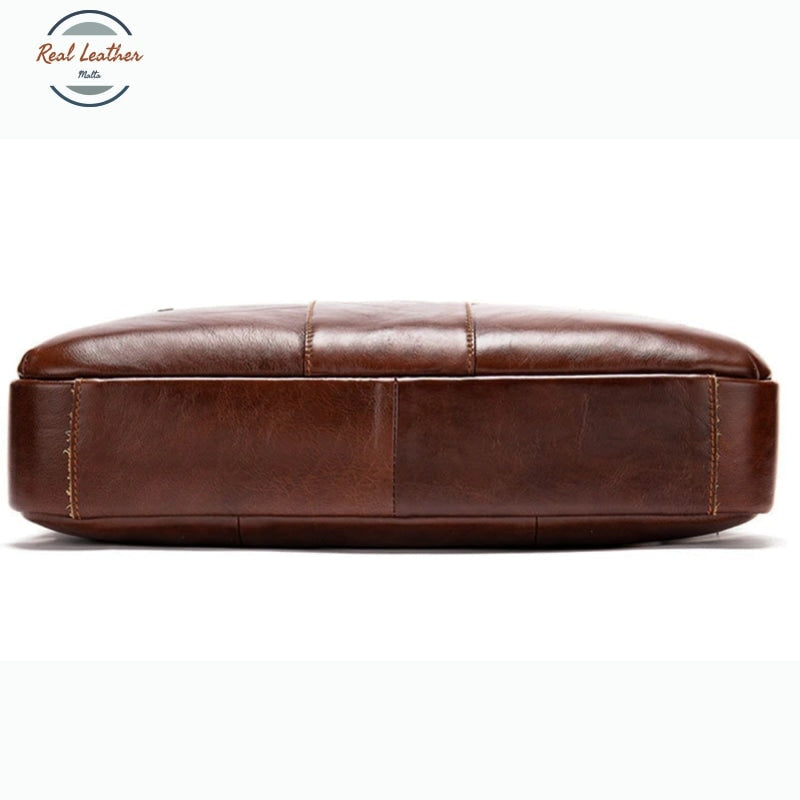Genuine Leather Casual Briefcase / Laptop Bag