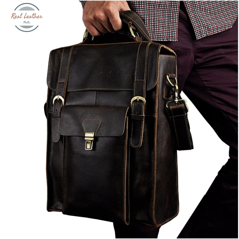 Genuine Leather Casual Convertible Backpack