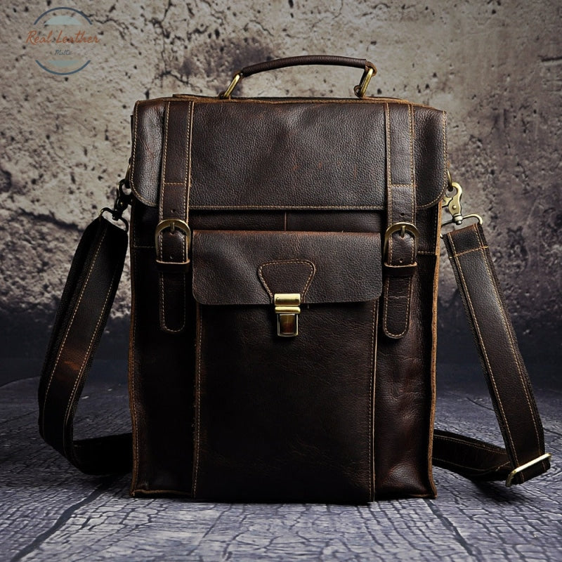 Genuine Leather Casual Convertible Backpack