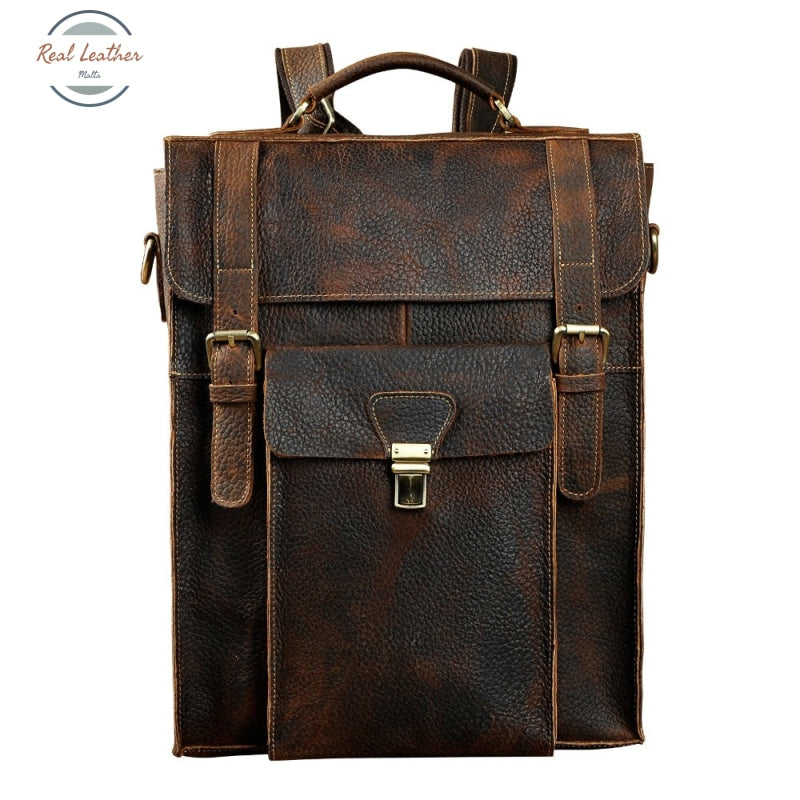 Genuine Leather Casual Convertible Backpack