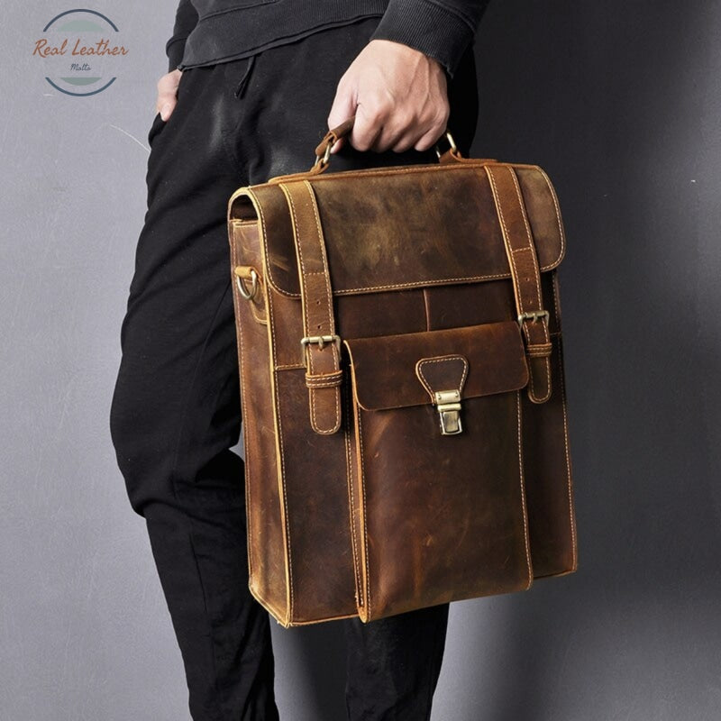 Genuine Leather Casual Convertible Backpack