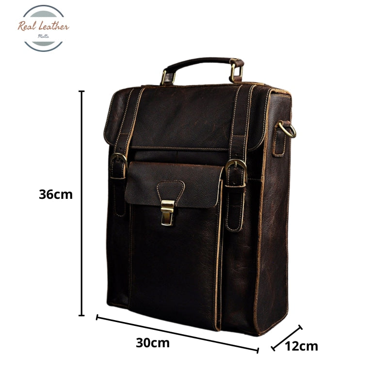 Genuine Leather Casual Convertible Backpack
