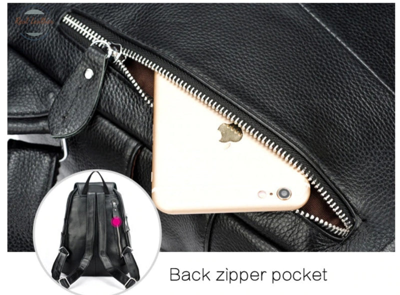 Genuine Leather Casual Daily Backpack