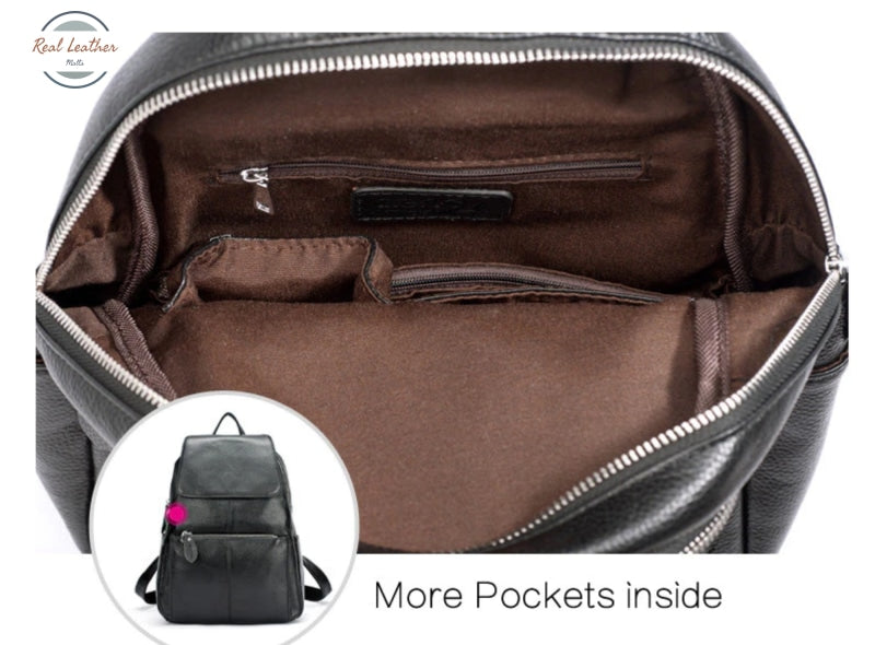 Genuine Leather Casual Daily Backpack