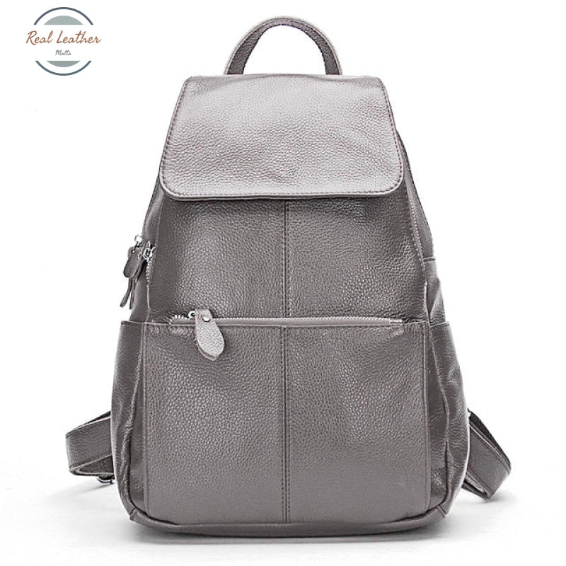Genuine Leather Casual Daily Backpack Bronze