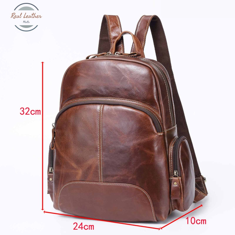 Genuine Leather Casual Vintage Look Backpack Backpacks