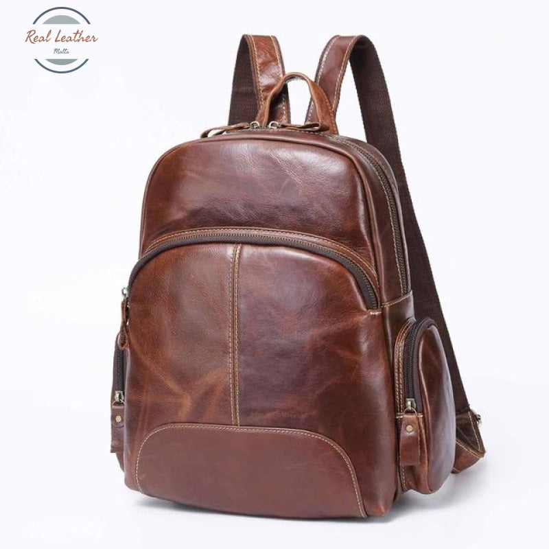 Genuine Leather Casual Vintage Look Backpack Backpacks