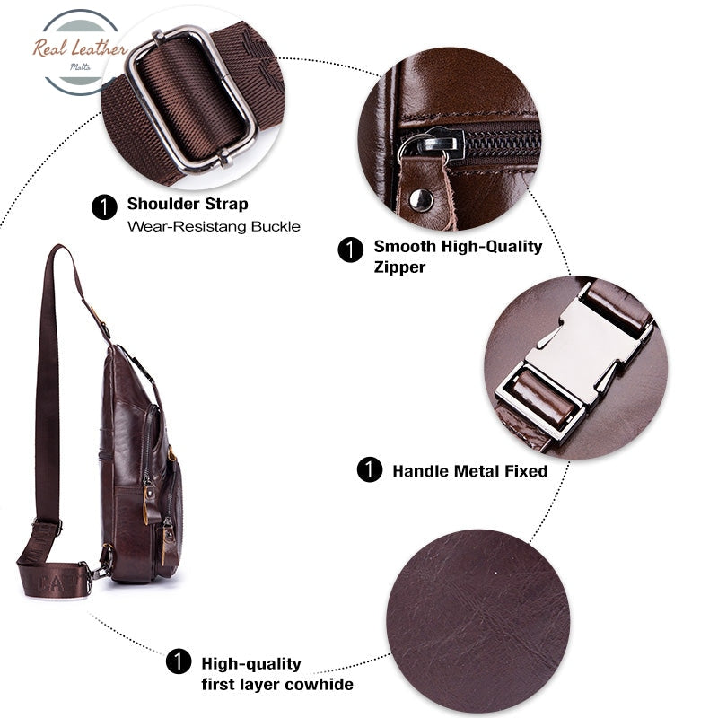 Genuine Leather Chest Pack Cross Body Bag