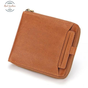 Genuine Leather Coin Wallet Brown