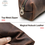 Genuine Leather Compact Pencil Case Pouch