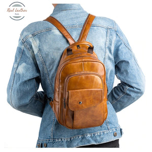 Genuine Leather Convertible Mini Backpack Backpacks