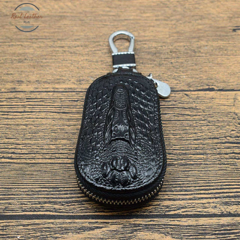 Genuine Leather Crocodile Pattern Car Key Holder