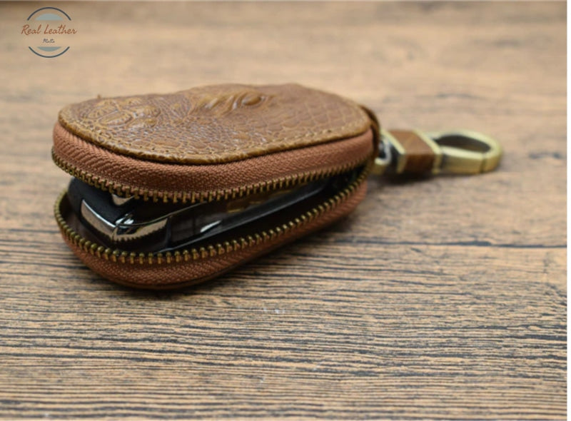 Genuine Leather Crocodile Pattern Car Key Holder
