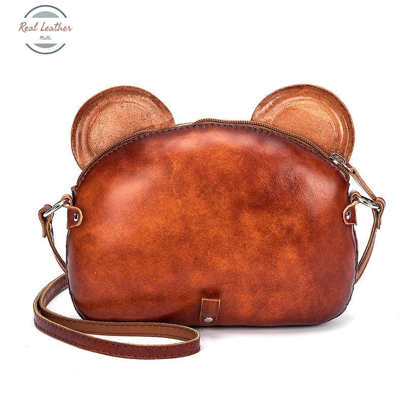 Genuine Leather Cute Animal Pouch Bag