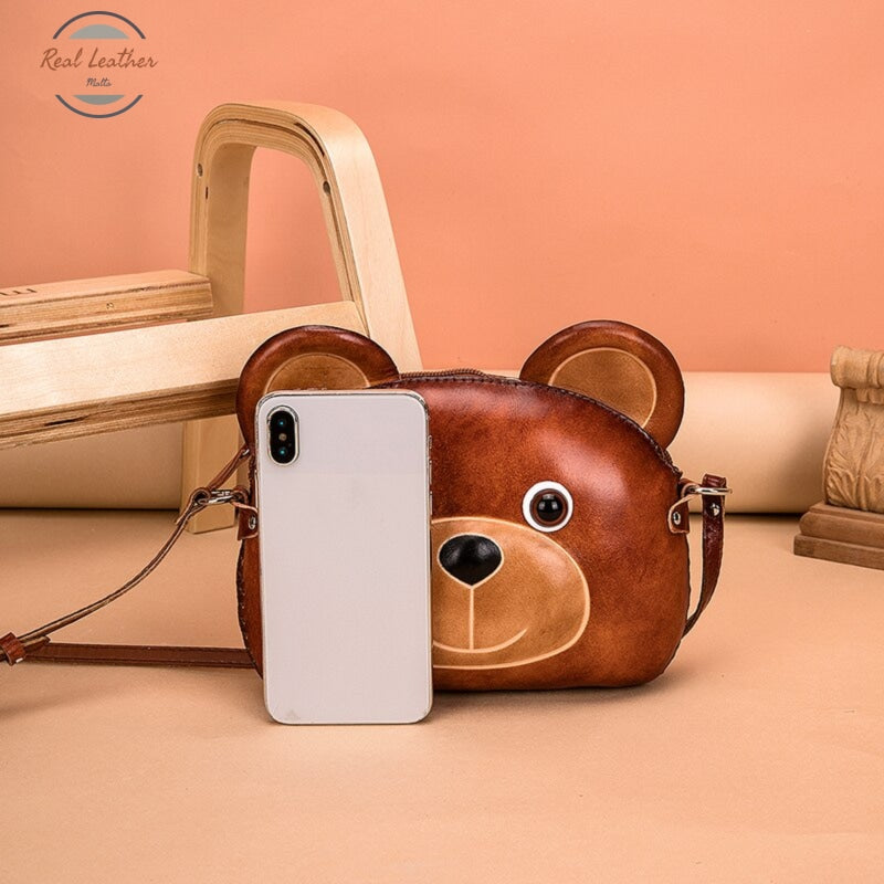 Genuine Leather Cute Animal Pouch Bag