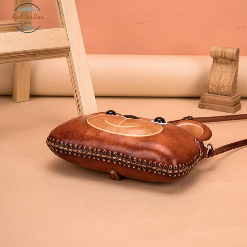 Genuine Leather Cute Animal Pouch Bag
