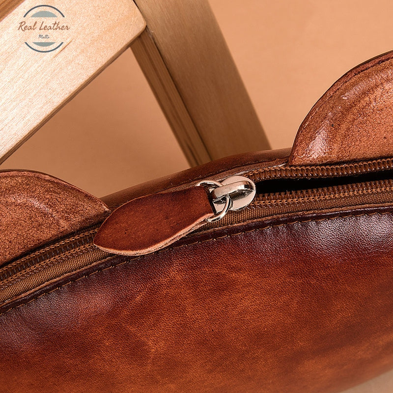 Genuine Leather Cute Animal Pouch Bag