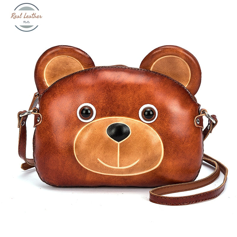 Genuine Leather Cute Animal Pouch Bag