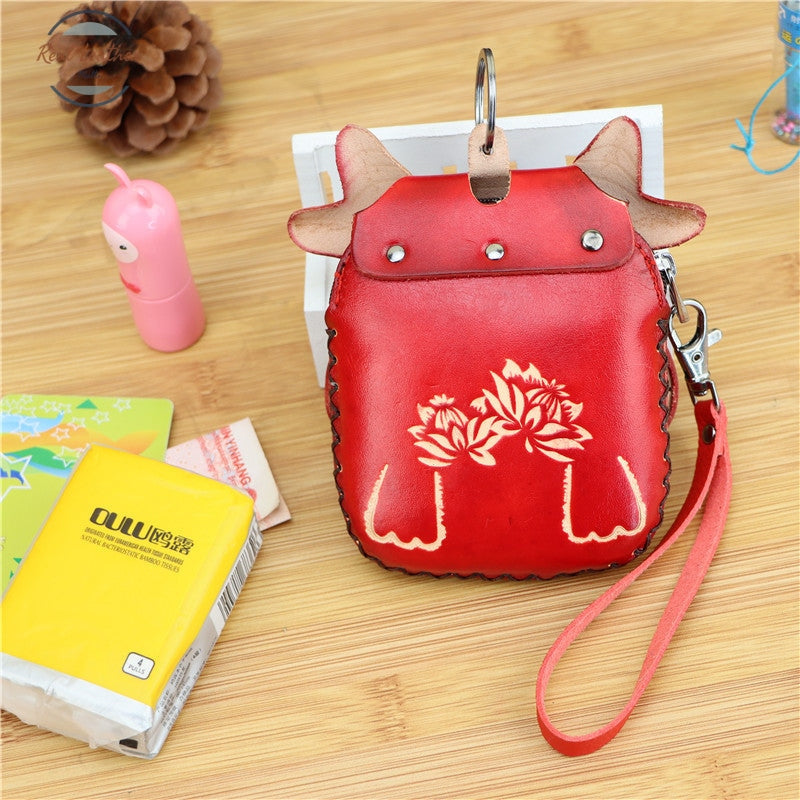 Genuine Leather Cute Calf Coin Purse