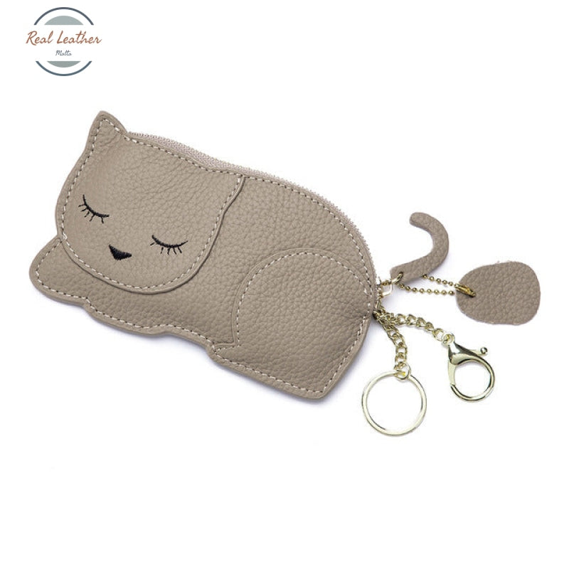 Genuine Leather Cute Cat Coin Purse Coin Purse
